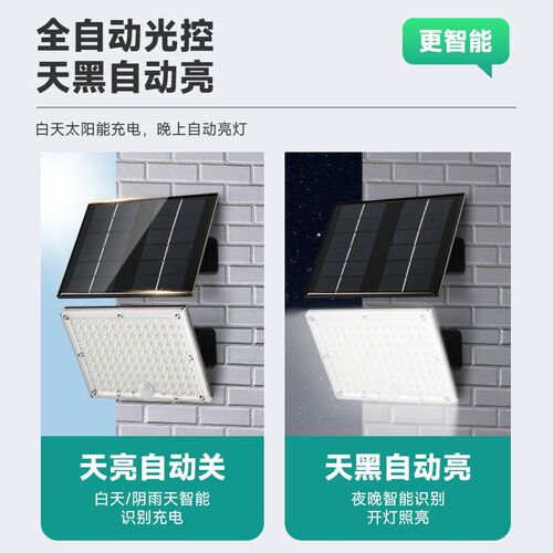 太阳能超薄小壁灯分体式户外防水庭院灯小M区别墅高亮墙壁投光灯