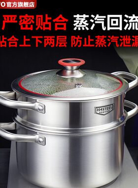 蒸笼304不锈钢蒸笼屉家用加厚小蒸格22cm蒸I屉奶锅笼屉16/18/24CM