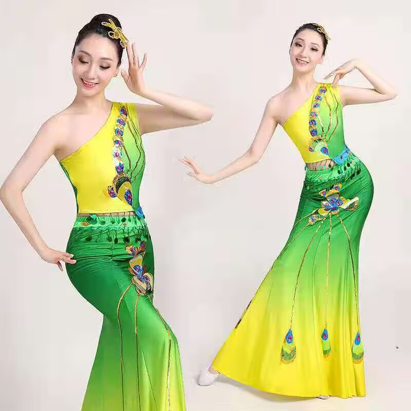 傣族孔雀舞表演服民族傣族舞蹈
