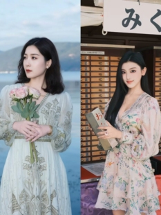 卡米拉camilla春秋真丝V领收腰浅色旅游party连衣裙#392#658#3