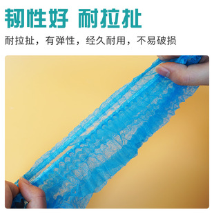 100只装 厂房车间家用一次性纺布浴帽加厚防尘头套 条形帽子
