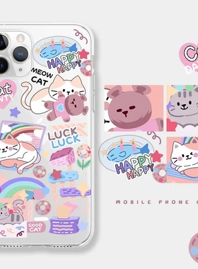 卡通猫适用15promax1ini透明软壳xax678plus