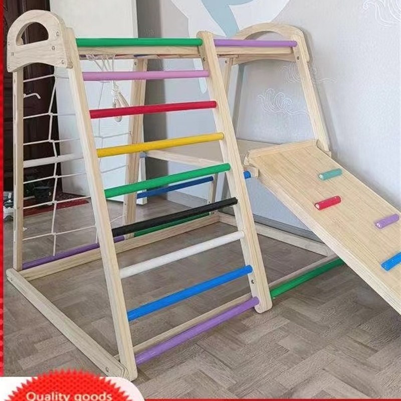 幼儿迷你小型实木攀爬架儿童室内攀爬宝宝家用滑滑梯秋千攀岩组合