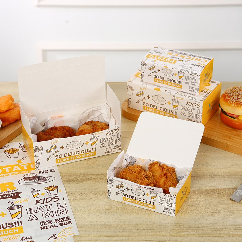 炸鸡防油打包纸盒小吃拼盘全家桶外卖盒子商用白卡纸餐盒定制