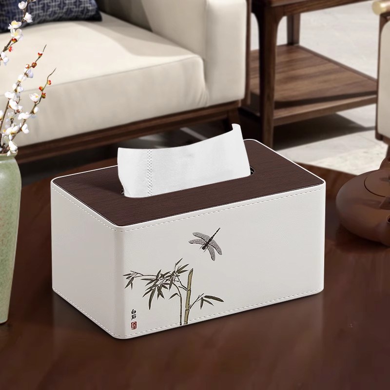 新中式纸巾盒抽纸盒家用客厅创意多功能茶几餐厅办公收纳盒