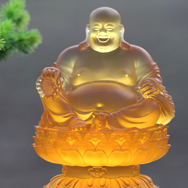 琉璃弥勒佛笑佛大肚佛佛像摆件居家客厅佛堂寺庙供奉摆放礼佛用品