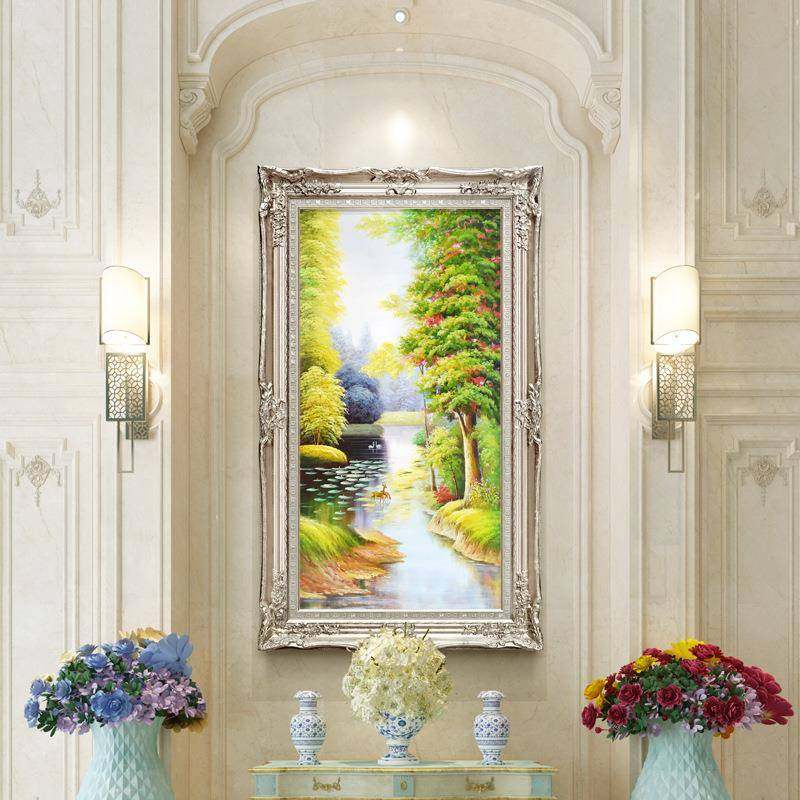 入户装饰画玄关走廊过道挂画简欧风格楼梯间壁画风景欧式油画