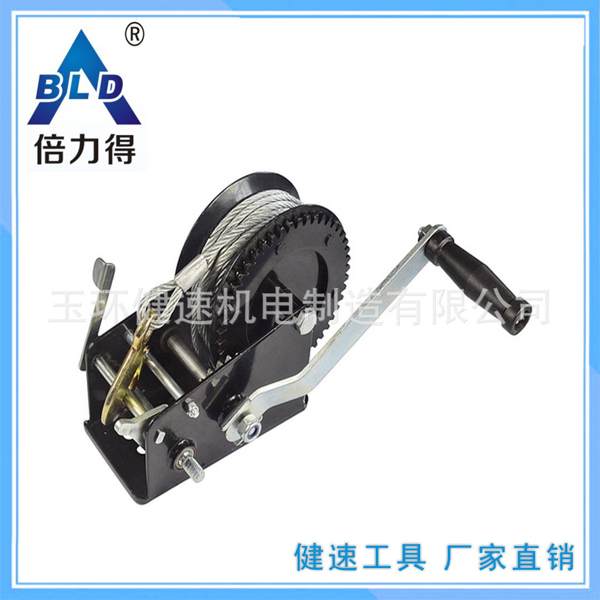 手动绞盘3000磅(lbs)双速配钢丝绳KC3000重磅绞盘卷扬机