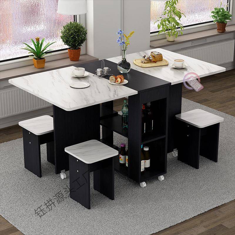 折叠餐桌家用小户型小型简易长方形吃饭桌可移动多功能桌子折叠桌