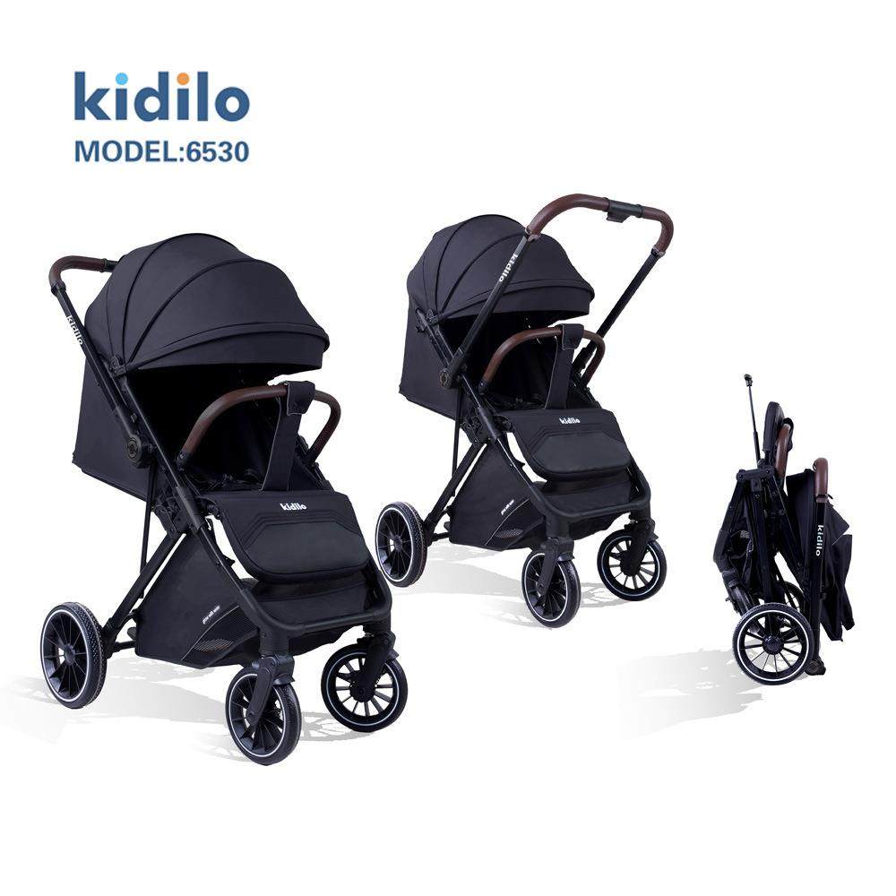 Kidilo婴儿车多功能可坐可躺双向一键折叠高景观新生儿宝宝手推车