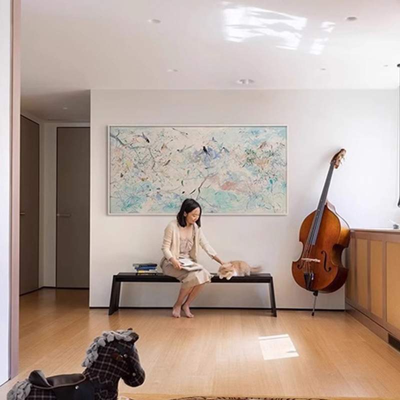 春和花野 现代简约奶油风玄关装饰画别墅餐厅艺术挂画清新花卉画图片