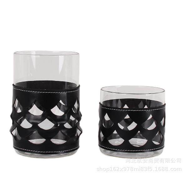 现代简约创意皮革玻璃花器花瓶样板房售楼处桌面软装饰品摆件,纺织面料/辅料/配套,纺织机械配件,淘宝优惠券,粉丝福利购,淘宝优惠卷