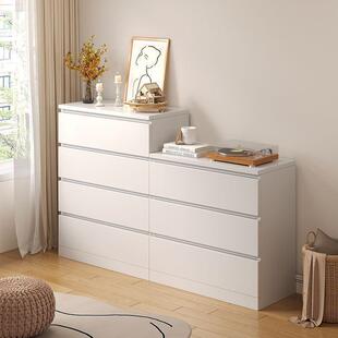 多层木质抽屉式收纳柜小型衣柜家用带锁玩具盒整理箱儿童储物柜子