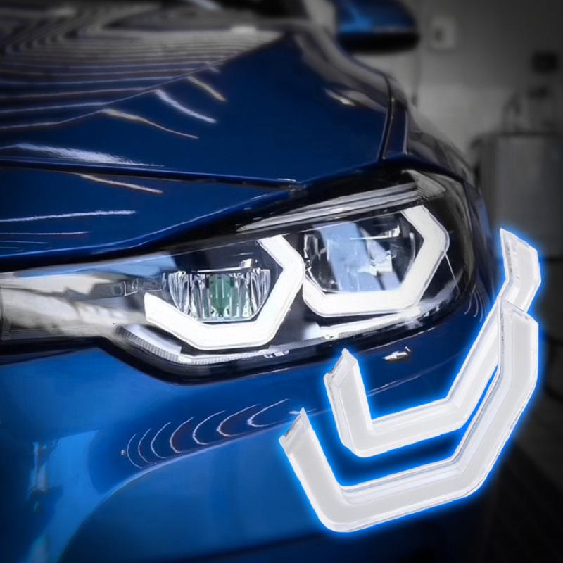 通用车灯改装OSS日行灯异形天使眼勺子灯LED单双光幻彩透镜装饰罩