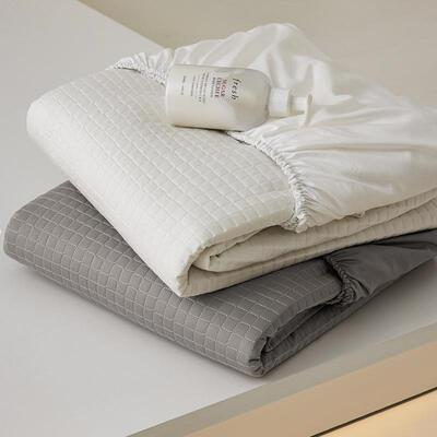 瑞士山宁泰80支全棉绗缝夹棉加高床笠全包围床护罩席梦思防尘家用