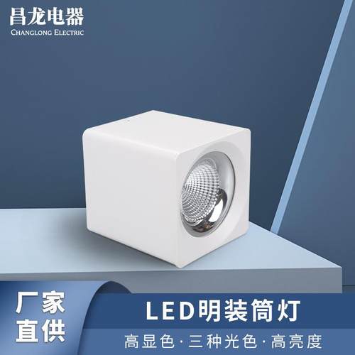 仙客来系列led方形明装筒灯极简单头天花灯家用客厅过道商场展厅