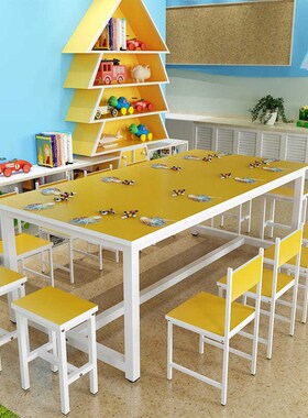 小学生幼儿园儿童课桌椅家用辅导班桌子美术绘画桌画室学习桌直销