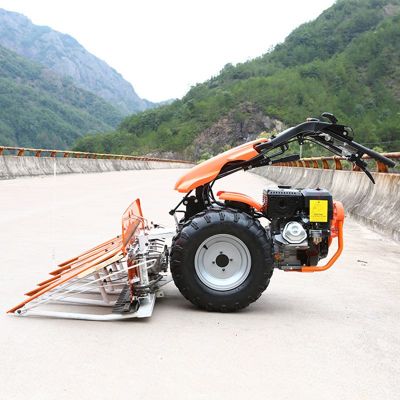 厂家13马力手扶式小型多功能收割机 割晒机可收割稻谷高粱等