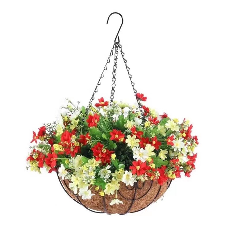 工厂阳台花篮椰棕花篮椰衣花盆吊盆假花装饰春季吊篮