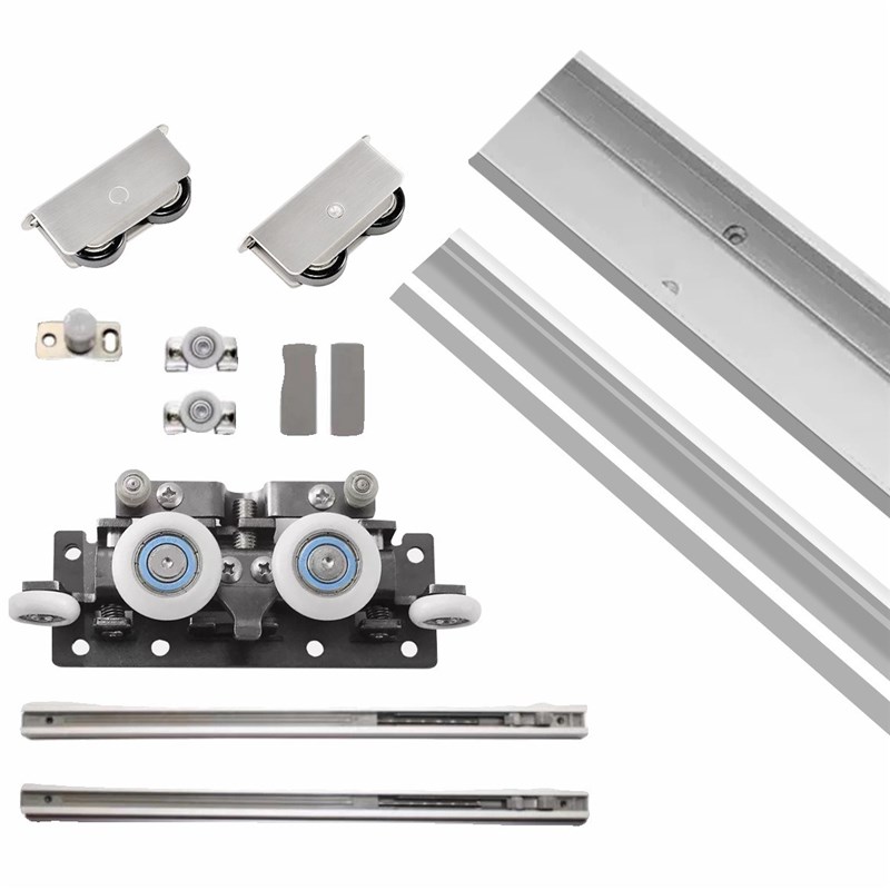 幽灵门隐形轨道卫生间房门推拉门双向缓冲平移门滑轨木门五金配件