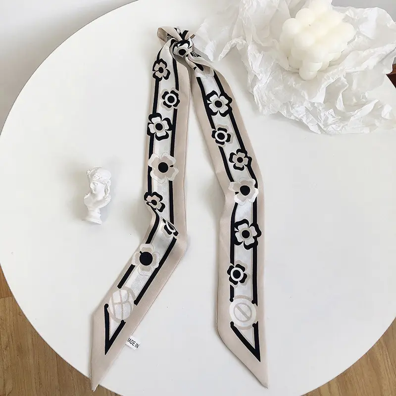 细窄仿真丝小丝带小领巾春夏季法式复古飘带绑包包手柄hi丝巾女