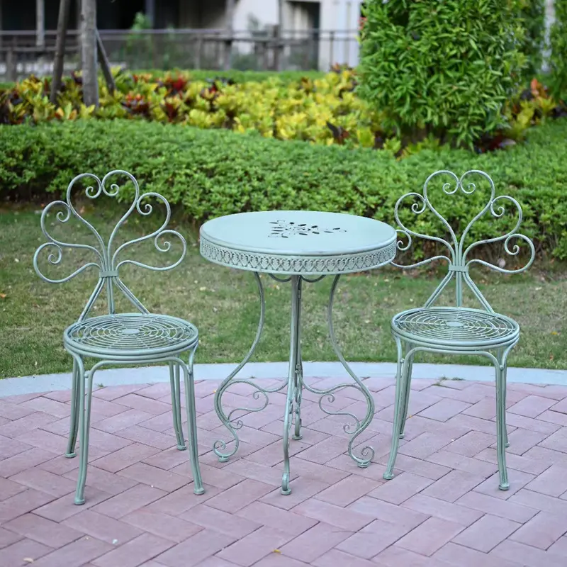 a12美式乡村铁艺桌椅套件田园庭院桌椅组合户外阳台拆装花园咖啡