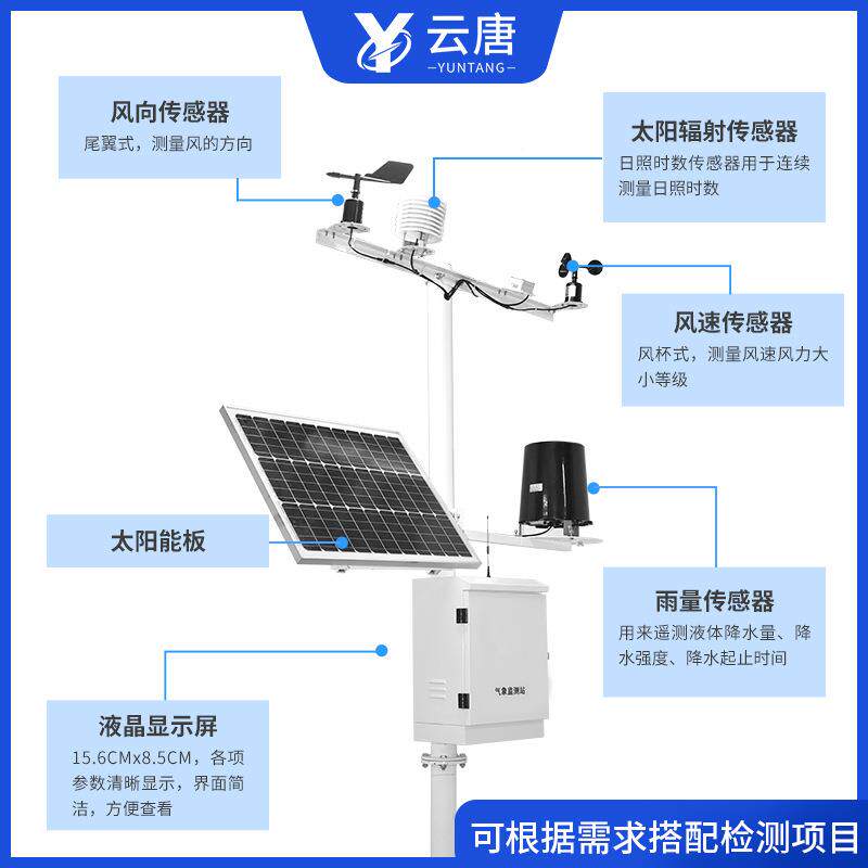 小型气站自动测站校园工地雨监量速向室外无线农业风YT-QX06象气