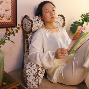 床头靠枕孕妇喂奶老人大靠背护腰护颈沙发飘窗台腰靠床上软包 中式