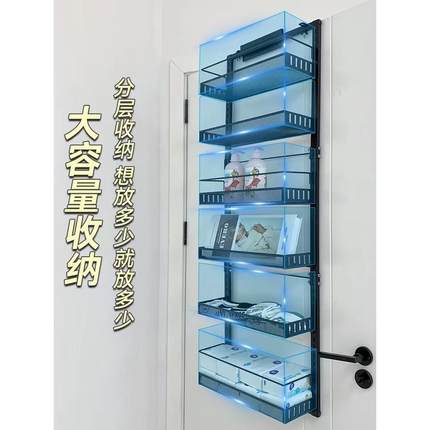 门后置物架缝隙挂墙多层免打孔挂篮客厅卧室零食柜橱柜收纳整理架