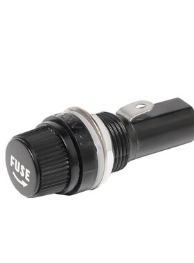 玻璃保险丝座5*20熔断器底座FUSE黑色6*30螺旋胶木孔12MM10A250V