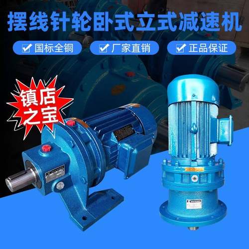 行星摆线 线针轮减速机卧式立式减速机减速器电机一体配国标铜芯