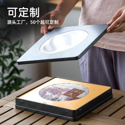 普洱茶礼盒空盒高端茶饼收纳盒茶盒定制高档开窗单饼礼品盒铁盒子