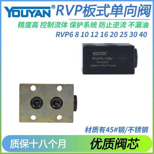 RVP6 RVP8液压RVP10板式12单向阀RVP16 RVP20 25 30 RVP40-1-10B