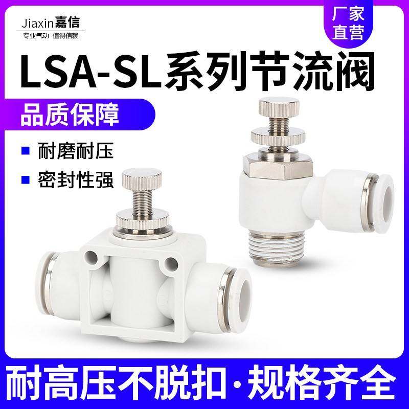 气动气管快插接头SL调节阀管道节流阀LSA4/6/8/10/12-01/02/03/M5