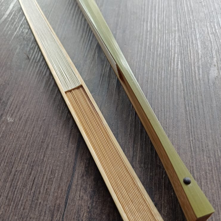 苏工青天然竹保灯头扇面中国风绿超薄空白挑手工制作竹扇子折扇