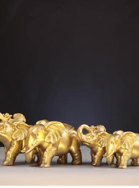 杨桐记 元宝如意象 吸水象 铜象摆件工艺礼品办公摆件 财福大象