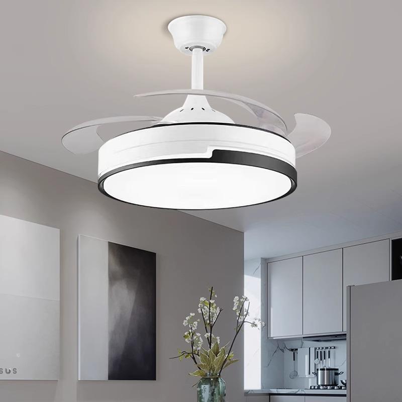 北欧风扇灯中山工厂风扇吊灯客厅卧室餐厅一体简约静音变频全光谱