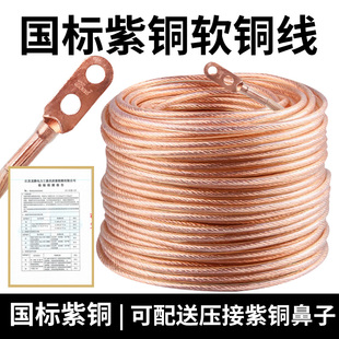 国标高压接地软铜线接地线紫铜线接地针线电缆线紫铜鼻子透明铜线