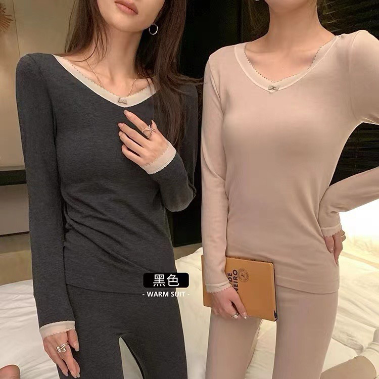 惠芝欣8518羊毛保暖套装秋冬秋衣秋裤女羊绒洋气显瘦打底内衣无痕