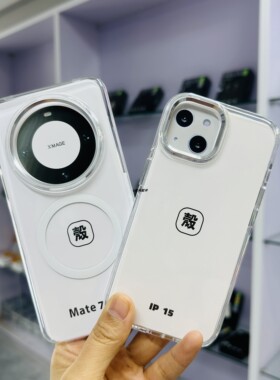 壳舞手机壳晶盾系列适用mate0磁吸支架p70pro高透全硬mate60pro高透大孔保护壳可挂绳拜尔材质新款