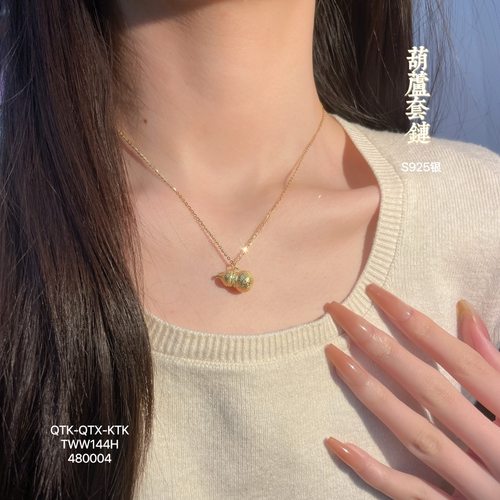 纯银S925葫芦项链吊坠女款
