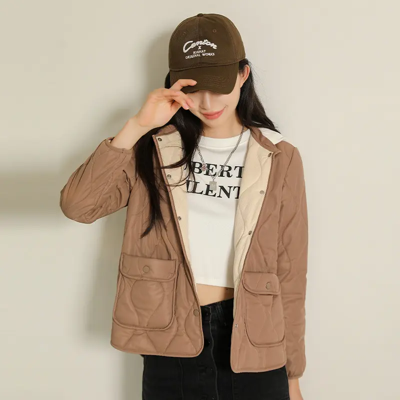 羊绒棉服女冬季2024年新款学生棉袄短款保暖棉衣轻薄修身夹棉外套