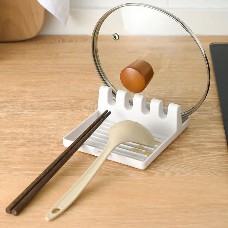 创意厨房置物架塑料汤勺铲烘焙垫硅胶勺托锅铲架手机收纳置放架
