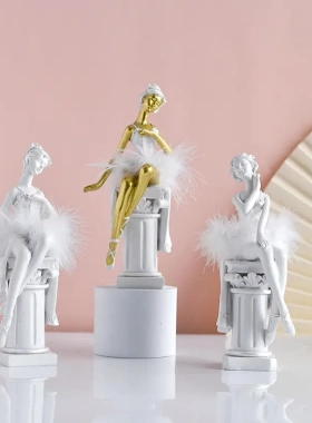 新款北欧艺术装饰品芭蕾女孩摆件送舞蹈老师生日礼物人物雕塑模型