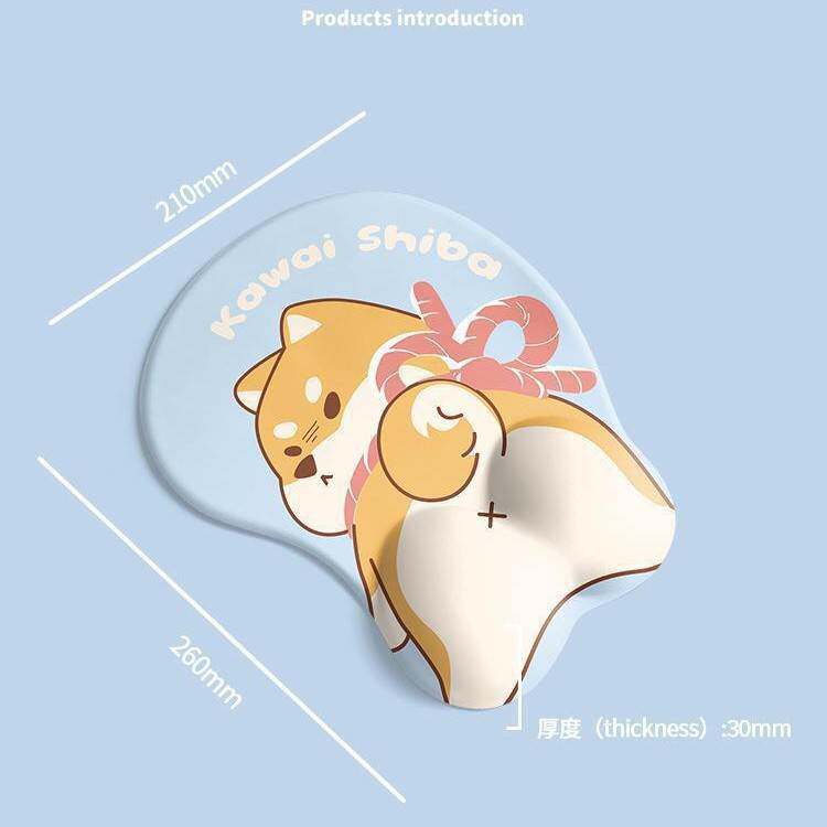 日系柴犬可爱鼠标垫护腕屁股手腕垫立体3d胸橡胶腕托软垫女生ins