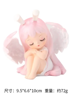 系摆件心可爱搪胶创意家居办公桌面安娜天使生日礼物新款