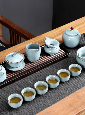 祥业官窑功夫茶具茶杯茶壶套装家用客厅节L庆送礼品陶瓷高档礼盒