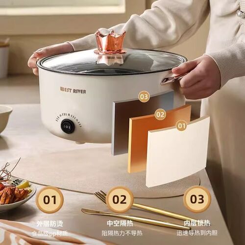 德国全自动电火锅一n体炒菜电炒锅多功能料理锅蒸煎炒涮不粘电蒸