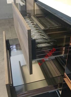 双层碗碟拉篮厨房橱柜双层304不锈钢G800柜体多功能调味阻尼滑轨