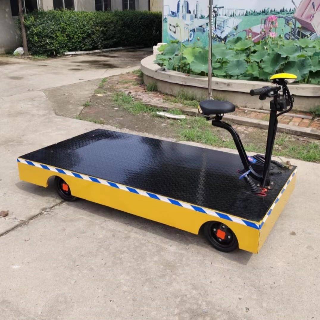 电动四轮手推车拉货车农场菜市场搬运平板车骑行款工厂货物平板车